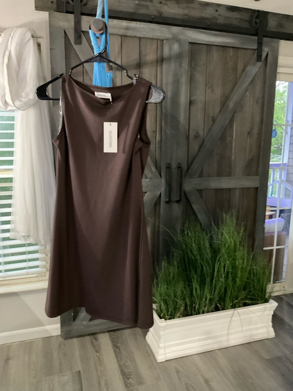 Glassons Sleeveless Mini Dress in Chocolate Brown